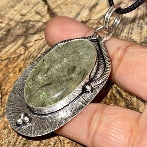 Prehnite Pendant 2 1/2”